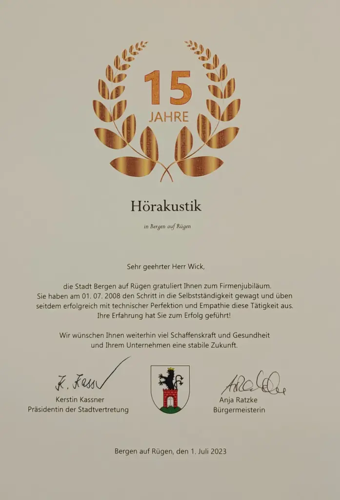 15 Jahre Hörakustik